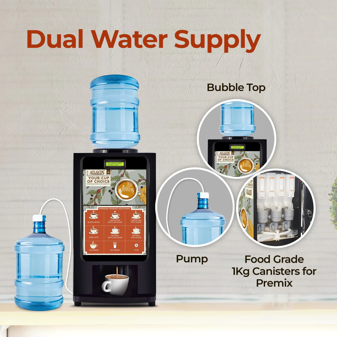 Atlantis Special Select Coffee Machine with a Dual water supply Option. Atlantis Special Select Coffee Machine with a Dual water supply Option.