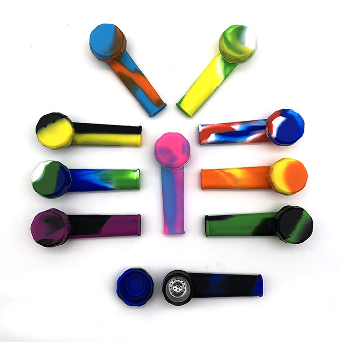 Silicone Rubber Tobacco Pipe with Screen and Lid Portable Silicone Rubber Tobacco Pipe with Screen and Lid Portable