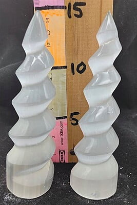 15cm Selenite Spiral Tower
