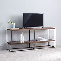 Modern Industrial Wood & Metal TV Stand | Media Console Table