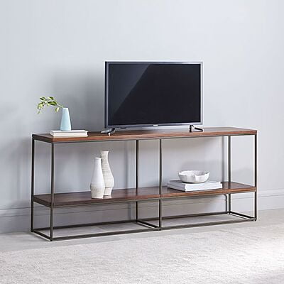 Modern Industrial Wood & Metal TV Stand | Media Console Table