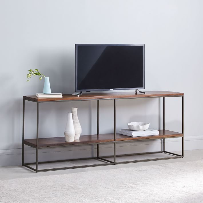 Modern Industrial Wood & Metal TV Stand | Media Console Table