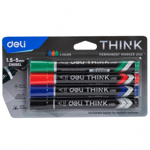 DELI U101 THINK PERM.MARKERS - PKT 4 PCS DELI U101 THINK PERM.MARKERS - PKT 4 PCS