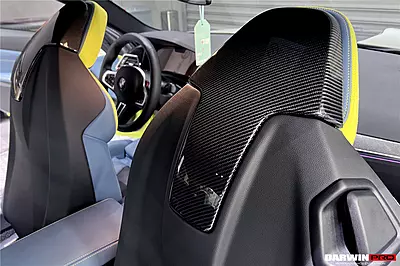 2021–2025 BMW M3 G80 / M4 G82 G83 Carbon Fiber Upper Seat-Back Covers – OE Style Interior Upgrade