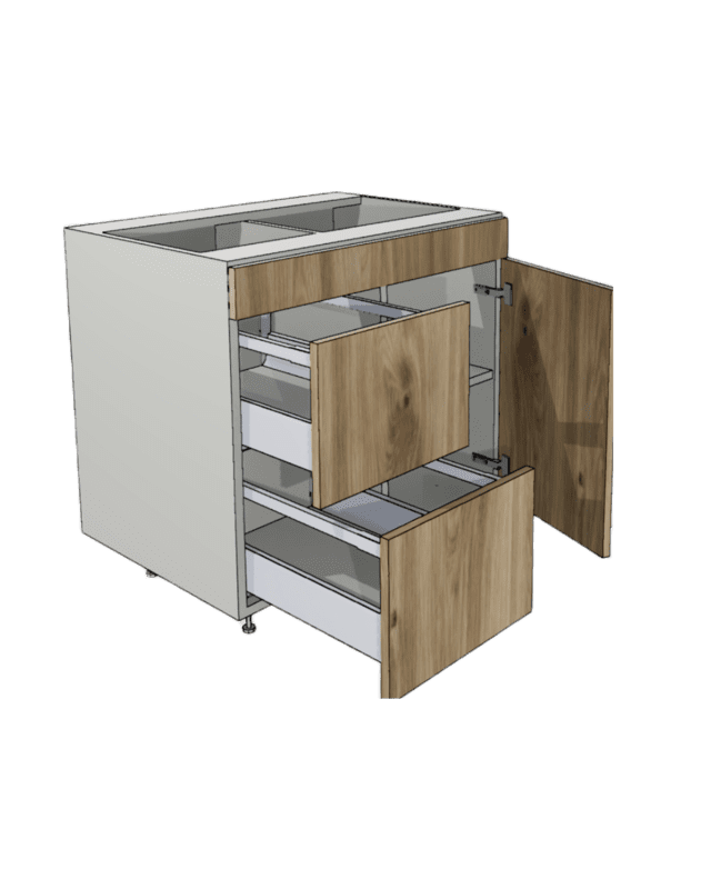 VANITY CABINET 1 DOOR 2 DRAWERS 1 FALSE DRAWER-36" WIDE