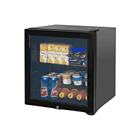 Compact commercial refrigerator with a glass door, Blue Star. Compact commercial refrigerator with a glass door, Blue Star.