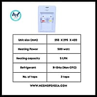 Specification of Atlantis Basic Mini Water dispenser with Hot and Normal water option Specification of Atlantis Basic Mini Water dispenser with Hot and Normal water option