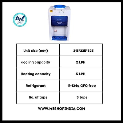 Specification of Atlantis Prime Table top water dispenser