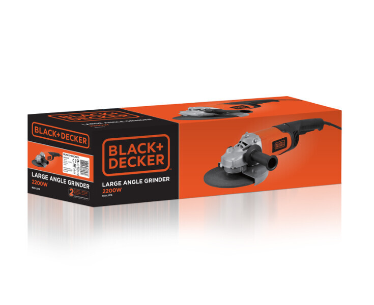 BLACK+DECKER BDGL2218-B5 2200W 7β Large Angle Grinder β 230mm