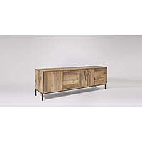 Rustic Mango Wood Sideboard | Modern Storage Console with Metal Legs Rustic Mango Wood Sideboard | Modern Storage Console with Metal Legs