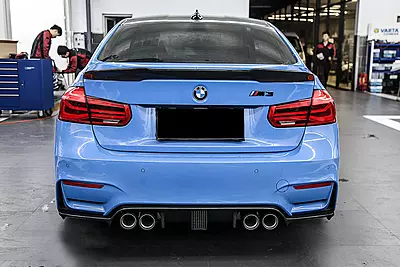 BMW M3 F80 & M4 F82 KNF Style Carbon Fiber Rear Diffuser with LED Light (2014–2020)