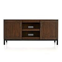 Rustic Solid Wood TV Media Console | Modern Farmhouse Entertainment Unit