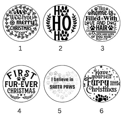 Breeds Starting with A Dog in Santa Hat Personalized 4" Wind Spinner Ornament Pet Parent Gift