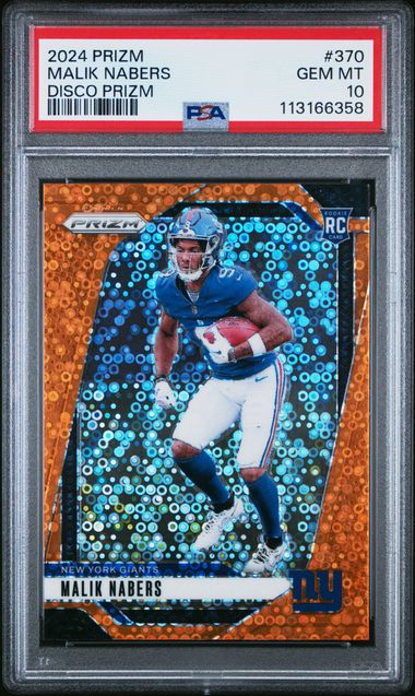 Malik Nabers 2024 Optic Preview Prizm Disco PSA 10 Malik Nabers 2024 Optic Preview Prizm Disco PSA 10
