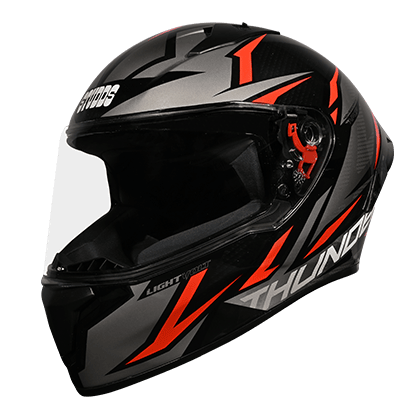 STUDDS THUNDER D1 LIGHTVOLT D1 BLACK GREY N10 ORANGE C/V 600 MM WITH SPOILER AND MIRROR VISOR