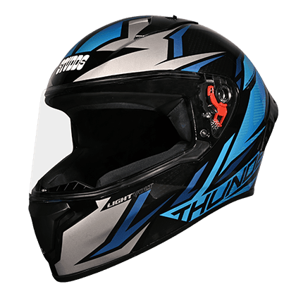 STUDDS THUNDER D1 LIGHTVOLT D1 BLACK GREY N1 BLUE C/V 600 MM WITH SPOILER AND MIRROR VISOR