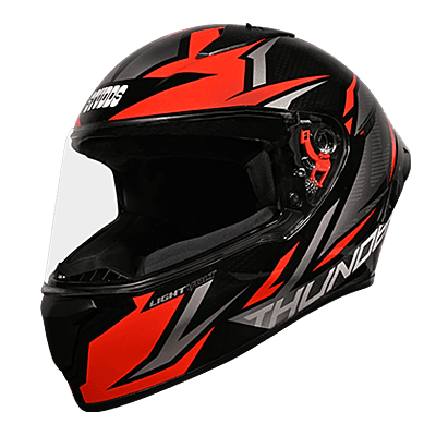 STUDDS THUNDER D1 LIGHTVOLT D1 BLACK RED N4 GREY C/V 600 MM WITH SPOILER AND MIRROR VISOR
