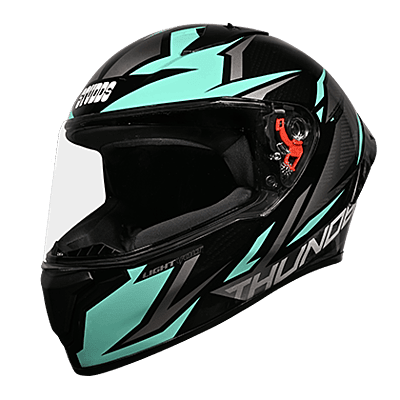 STUDDS THUNDER D1 LIGHTVOLT D1 BLACK BLUE N4 GREY C/V 600 MM WITH SPOILER AND MIRROR VISOR