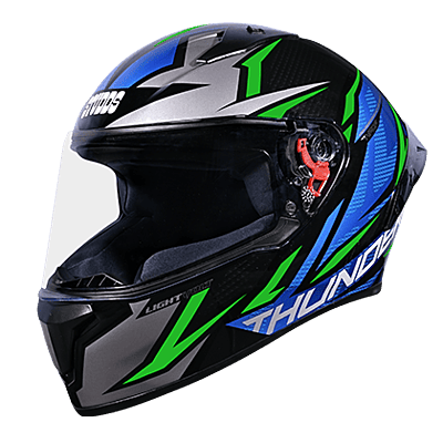 STUDDS THUNDER D1 LIGHTVOLT D1 BLACK GREEN N1 BLUE C/V 600 MM WITH SPOILER AND MIRROR VISOR