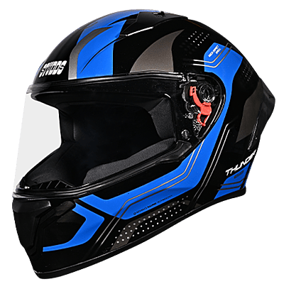 STUDDS THUNDER D2 DRAKEN BLACK N1 C/V (L) WITH SPOILER AND MIRROR VISOR