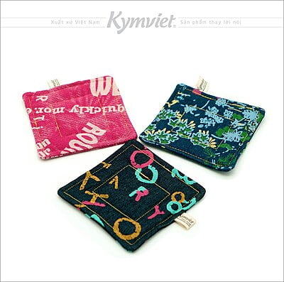 Miếng Lót Cốc, Lót Ly KYMVIET Chất Liệu Vải Bò In Họa Tiết 100% Handmade, Thấm Hút Tốt Miếng Lót Cốc, Lót Ly KYMVIET Chất Liệu Vải Bò In Họa Tiết 100% Handmade, Thấm Hút Tốt