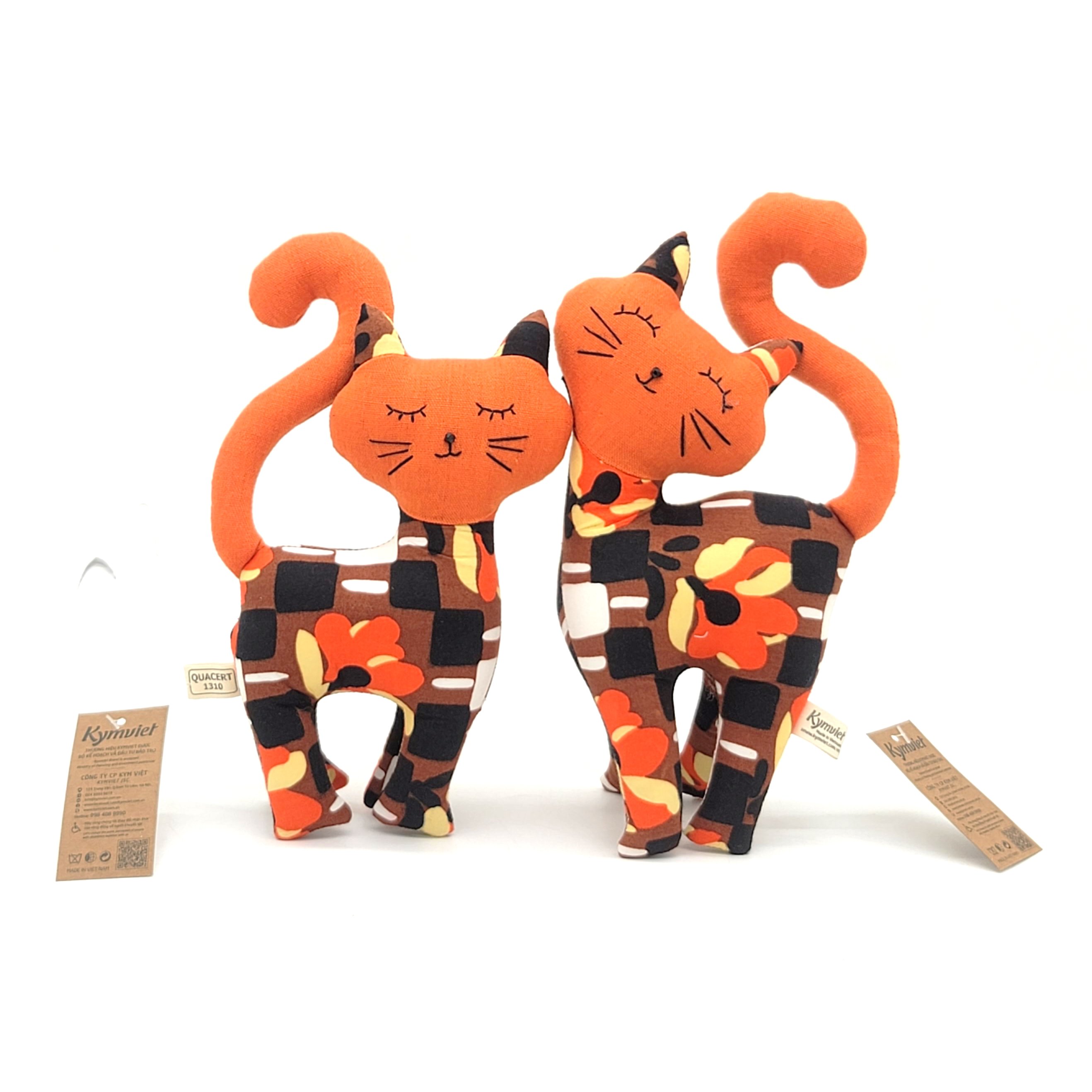 Đồ Chơi Nhồi Bông Hình Cặp Đôi Mèo Thiên Thần Kymviet 100% Handmade Cotton [BMTT-2102]