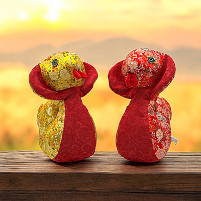 Rắn Cute Mẹ - Thủ Công Nhồi Bông, Vải Gấm