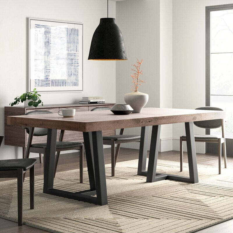 ZEN METAL AND WOOD DINING TABLE ZEN METAL AND WOOD DINING TABLE