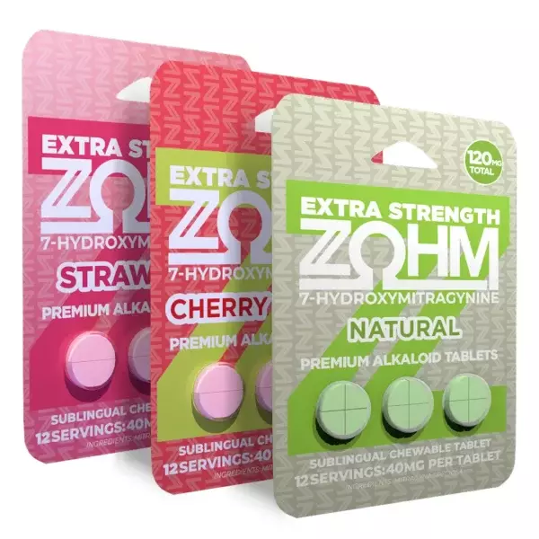 Z OHM 7-HYDROXY EXTRA STRENGTH 12 SERVINGS 40MG PER TABLET